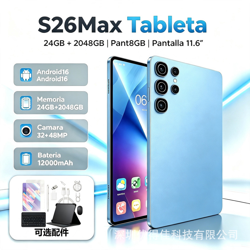 Hot-Selling New 10inch Tablet Computer S26Max with Smart Bluetooth, Wifi, Sim Card Slot, 4g Full Network Connectivity, Cross-Border