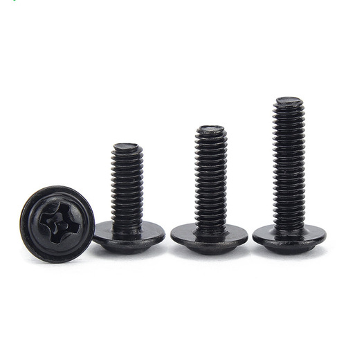 PWM black plated cross pan head screws with washer M2/M3 cabinet round head screws computer case screws M4