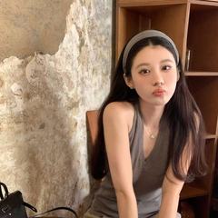 高颅顶毛绒针织宽边发箍女款高级感秋冬头箍发卡发捆头饰2025新款