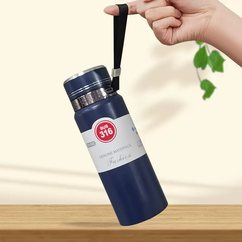 跨境不锈钢保温杯商务大容量茶水分离泡茶水杯户外便携运动太阳壶