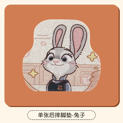 Cartoon Car Floor Mat Silk: Universal Foot Pad - back-floor-mat-judy-rabbit