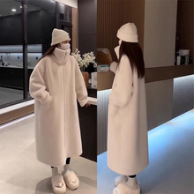 秋冬立领加厚女长款仿水貂毛皮毛一体仿皮草外套皮草毛毛大衣