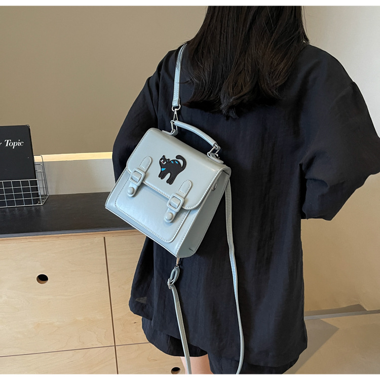 French contrasting color backpack Cambridge autumn/winter 2024 new trendy women's bag single shoulder crossbody handbag_voghion.com
