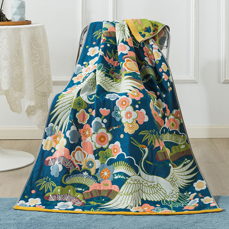 Cotton gauze bath towel for home use