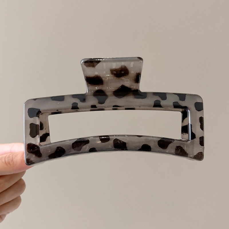 1#[스퀘어 스타일/레오파드 프린트 그레이] 약 10.5cm