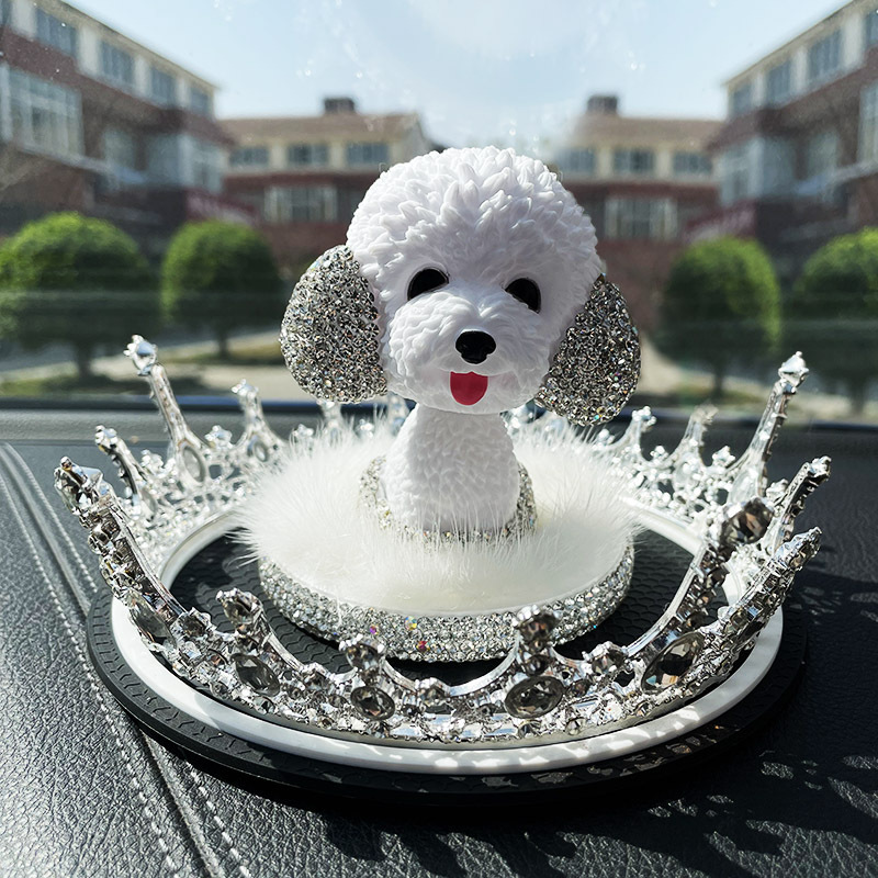 Coches de cabeza de perro adornos personalidad creativa adornos interiores adornos de automóviles adornos de automóviles mujeres