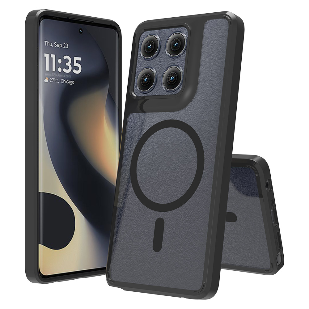 Moto Edge 60 transparente a prueba de caídas 2 - en - 1 caja de teléfono resistente a arañazos Magsafe cubierta de absorción magnética