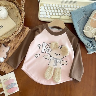 Girls' Autumn and Winter Long-Sleeve T-Shirt with De Rong New Round Neck Base Shirt, Versatile Stylish Inner Warm Top for Baby Girls