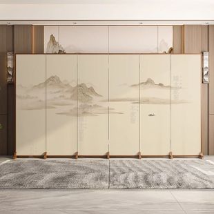 Landscape Floor-To-Ceiling Screen Partition Living Room Blocking Hotel Room Partition Partition Hall Simple Folding Entrance Folding Screen Home