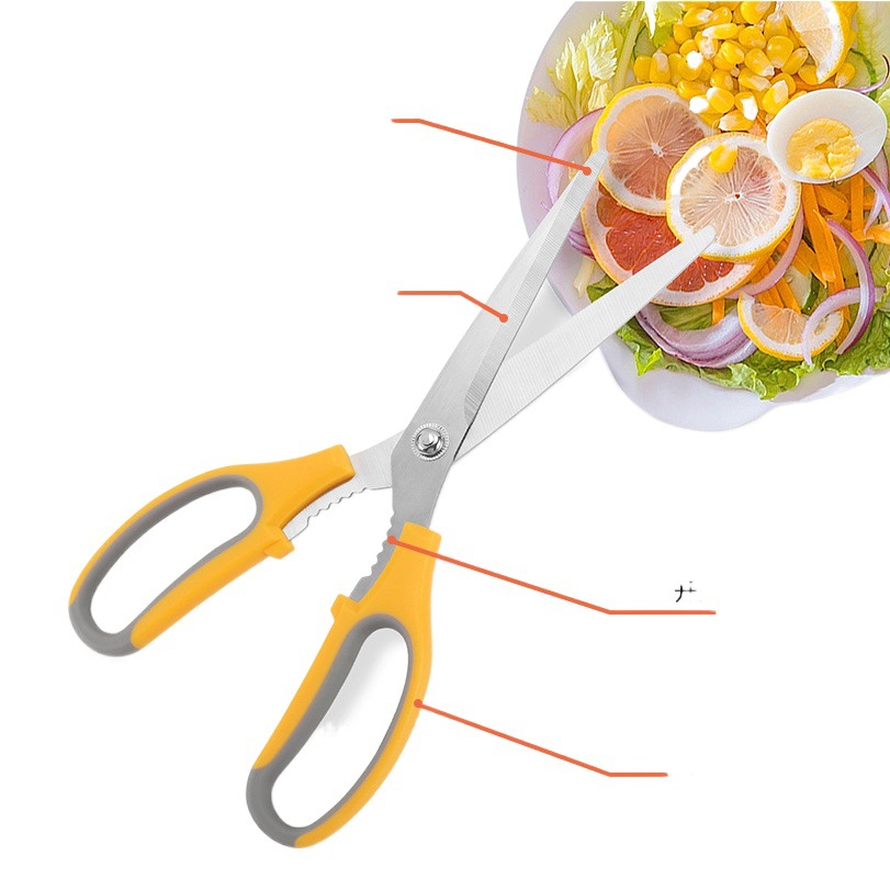 En stock clip de alimentos de acero inoxidable de tres piezas de silicona clip de alimentos cepillo de aceite cepillo de barbacoa tijeras de cocina gadget traje