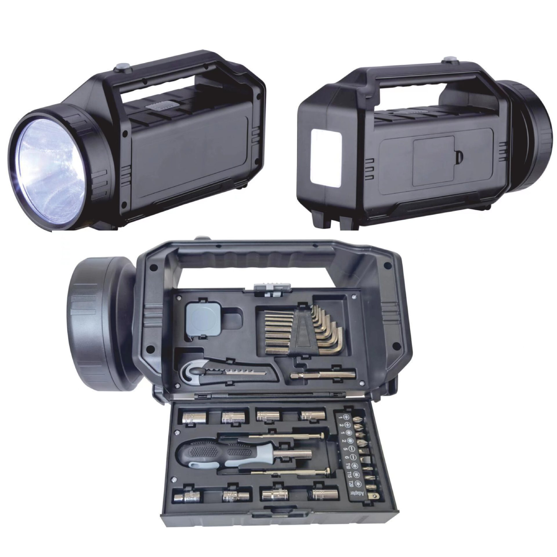 Herramientas del hogar deportes al aire libre caja de herramientas de la lámpara portátil LED de alta resistencia de iluminación lámpara de camping conjunto de herramientas hechas a mano