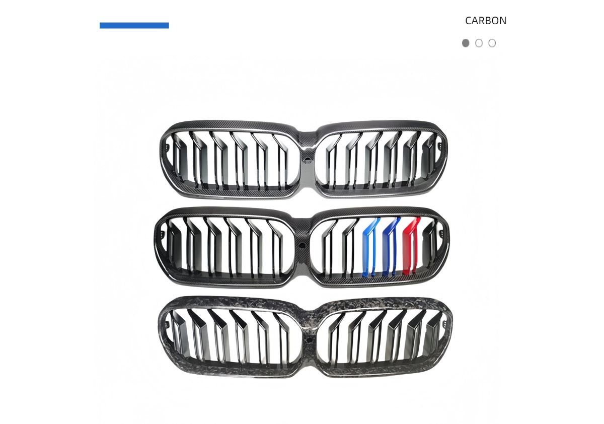 Suitable for BMW new 5 Series modified front grille G30G38M5F90, modified dual-line carbon fiber forged grille