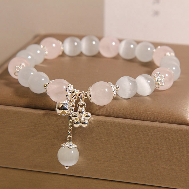 Pulsera de ópalo Pulsera de cristal rosa femenina Pulsera de alto nivel