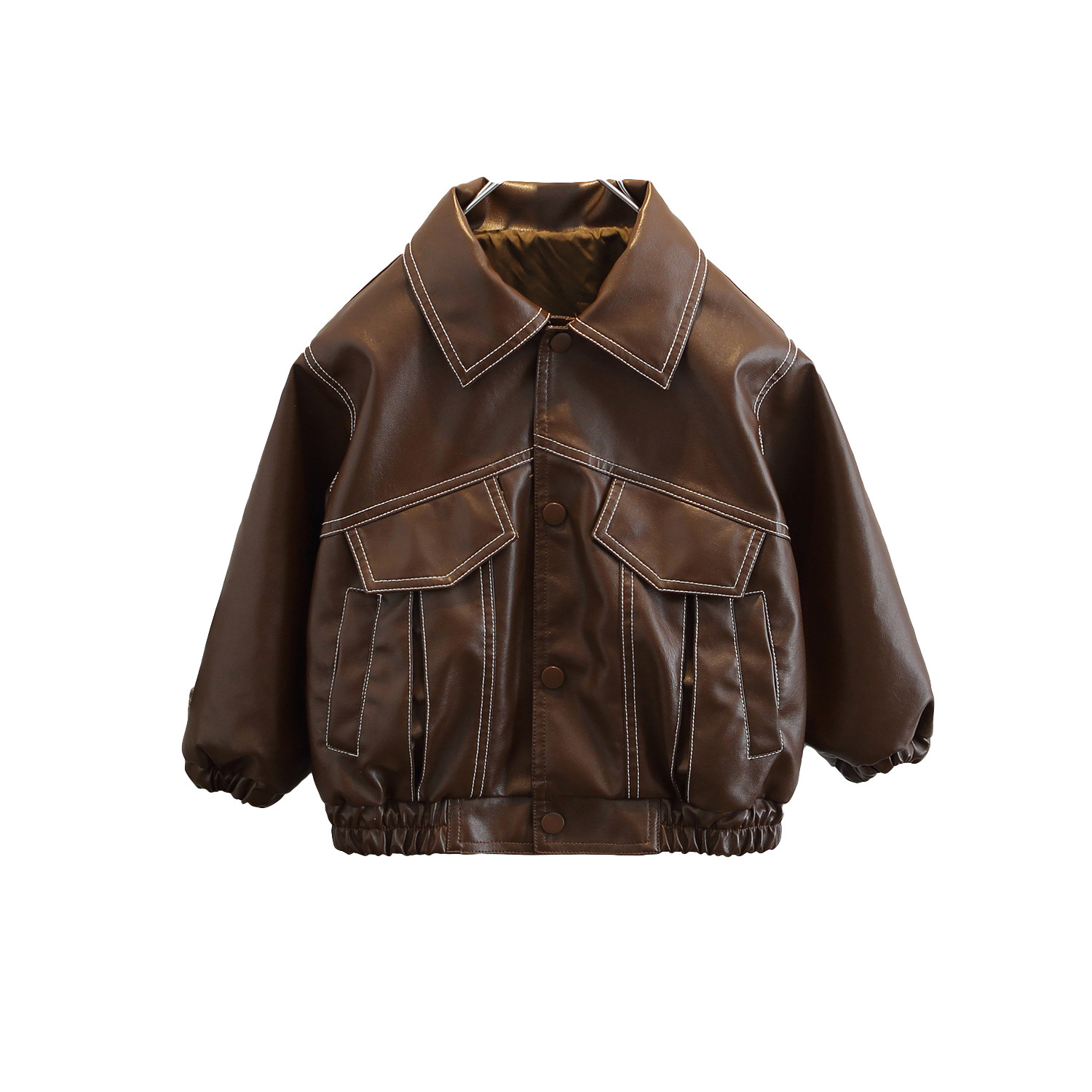 Mingxian Leather 2024 Autumn New Korean Edition Children's Cool and Handsome Jacket Boys' Spring Top_voghion.com