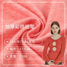 现货210G彩棉拉架 加厚TR拉架彩棉单面 运动T恤打底童装春夏面料