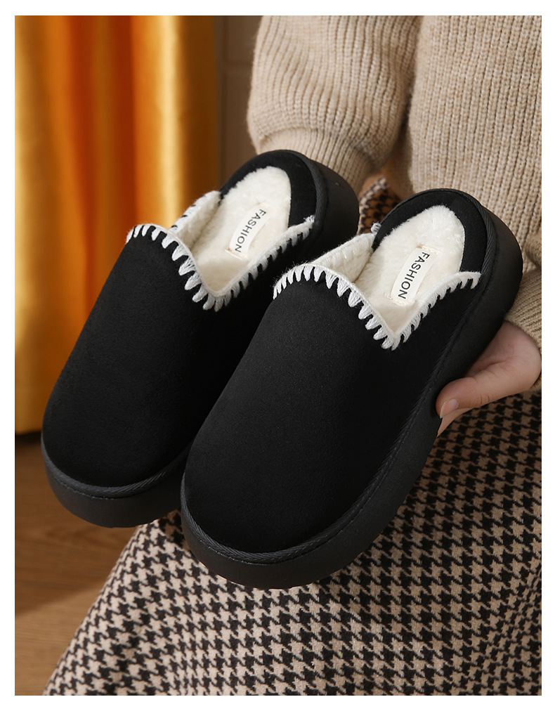 Autumn and winter home 4.0 thick slippers women's indoor and outdoor thick sole warm cotton slippers_voghion.com