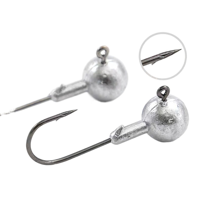 Lead Head Hook Machine-Cast Original Color Thickened with Blood Groove Micro Lead Head Hook Root Fishing Hook Sea Fishing Hook