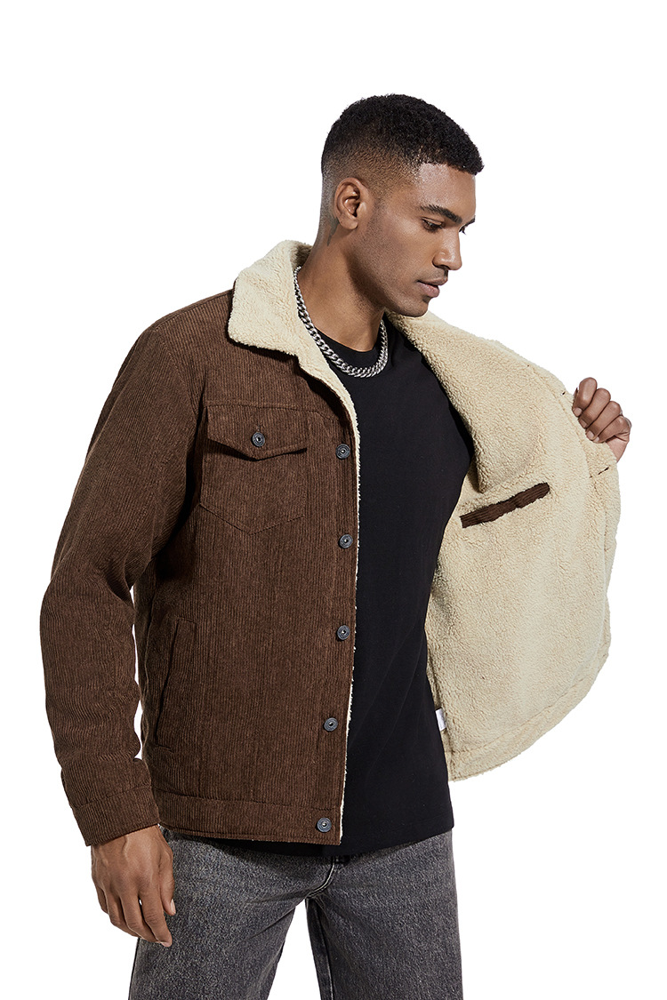 Men's Corduroy Jacket Slim Fit Winter Outerwear For Men_voghion.com