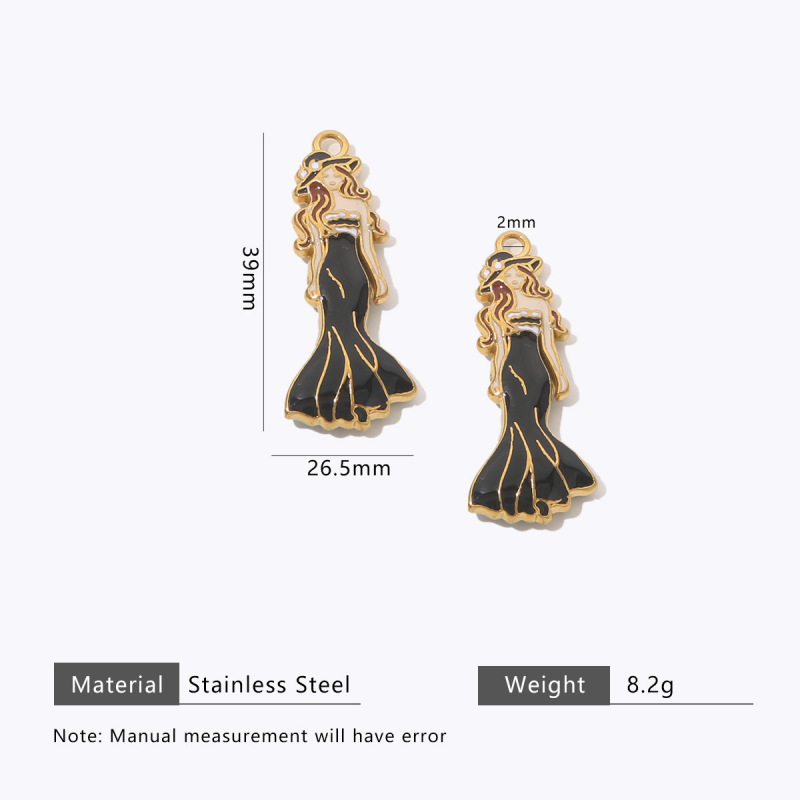 ファッションガールシリーズステンレス鋼ペンダントハイヒール靴口紅バッグエナメルカラー DIY ネックレスブレスレットアクセサリー|undefined