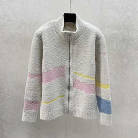 高定D家撞色高领后边五角星25冬季新款宽松时尚法式千金风外套