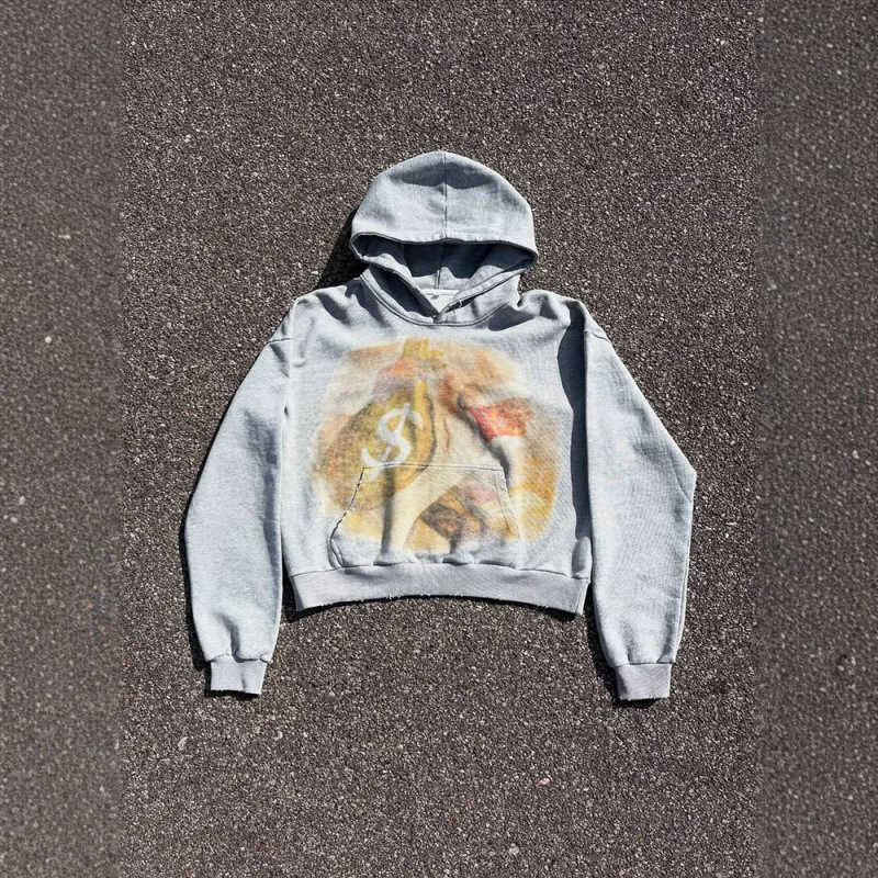 Felpa con cappuccio e zip Alien Graphic – Pullover streetwear unisex (vestibilità oversize, rosso/grigio, XS-5XL)_voghion.com