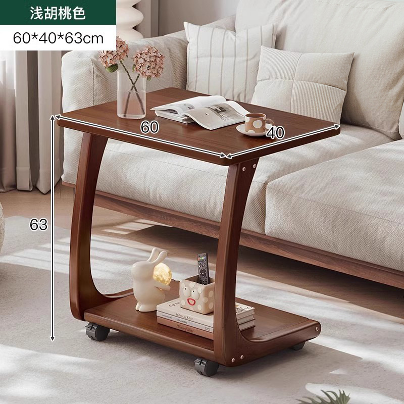 Mesa de té pequeña sala de estar doméstica móvil plegable madera sólida borde sofá gabinete lateral mesas de cabecera mesas de lado mesas de mesas de té
