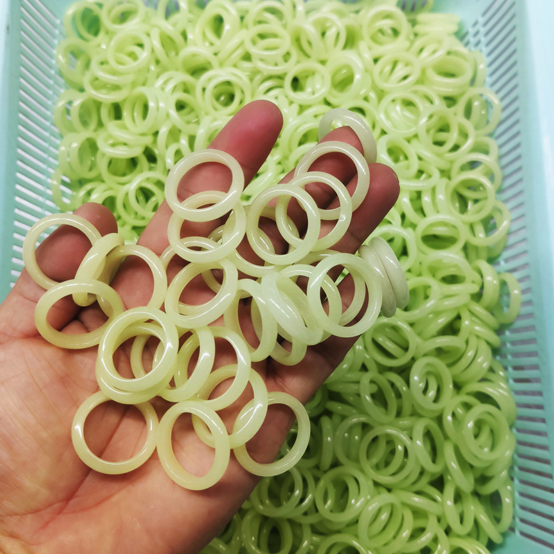 Natural Luminous Stone Rings for Men and Women, Luminous Fluorite Rings for Couples, Tail Rings, Wholesale Factory Direct Sales