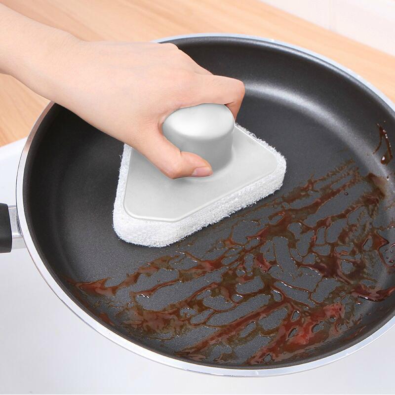 Sponge Brush With Handle Bathroom Tile Brush Kitchen Decontamination Brush Washer Magic Fiber Brush Cleaning Brush Sponge Brush With Handle Bathroom Tile Brush Kitchen Decontamination Brush Washer Magic Fiber Brush Cleaning Brush