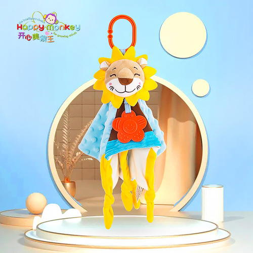 Cushion for babies, chewable comfort doll, sleep aid toy, plush hand puppet for kids