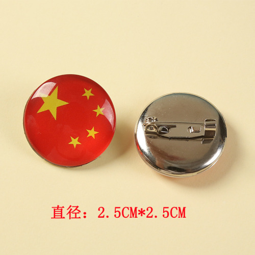 National Day decoration, national flag badges, red flags, student performances, red five-pointed stars, crystal brooches and pins wholesale
