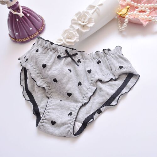 Japanese style small fresh pure cotton colored cotton pit strip cotton lotus leaf princess student triangle girl cute ladies underwear