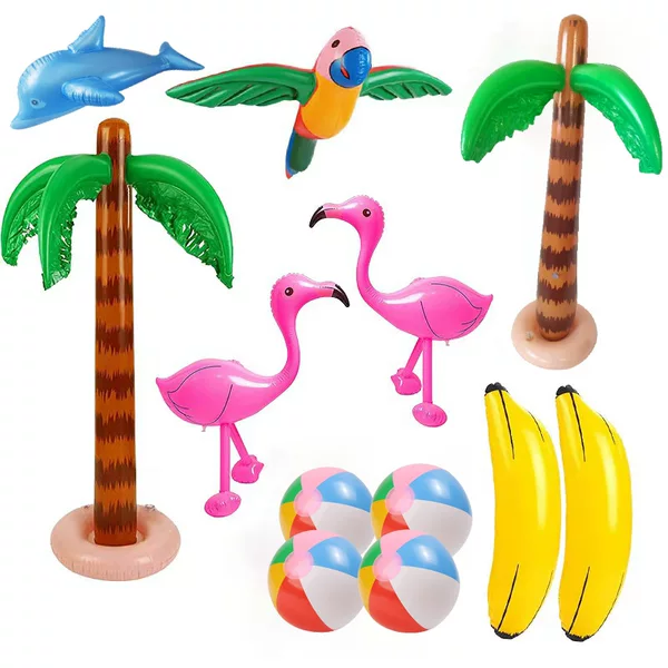 Europe and America Hawaii Beach Party Carnival PVC Toy Inflatable Coconut Tree Banana Parrot Six Color Ball Flamingo