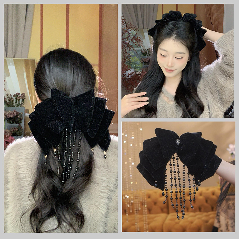 High-Quality Cloud Crystal Curtain Spring Clip Velvet Accessible Luxury Fashion Hair Clip Elegant Versatile Elegant Hair Clip Headwear High-Quality Cloud Crystal Curtain Spring Clip Velvet Accessible Luxury Fashion Hair Clip Elegant Versatile Elegant Hair Clip Headwear