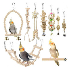 Bird toy set combo swing ladder suspension bridge perch pole birdcage accessories bird supplies bird toys parrot toy
