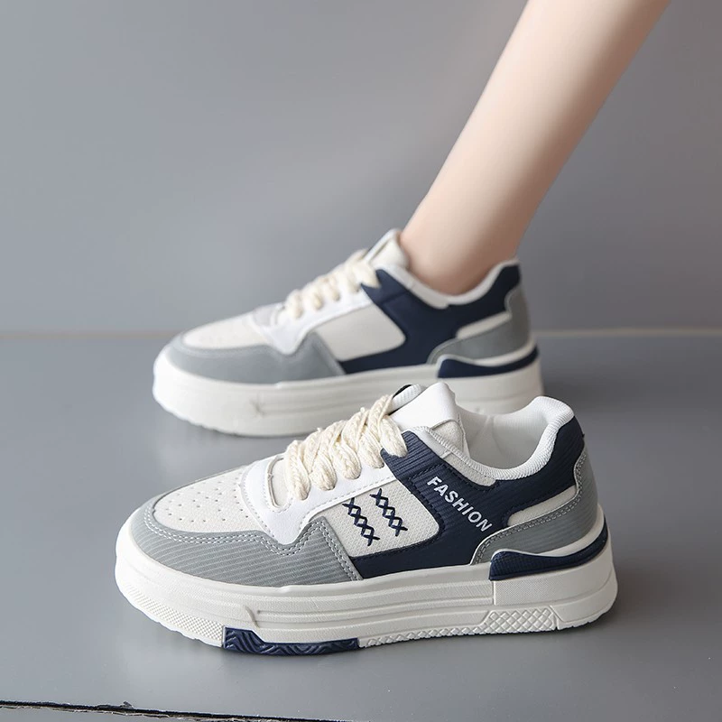 White shoes, summer footwear, genuine universal sports shoes for leisure platform, soft sole