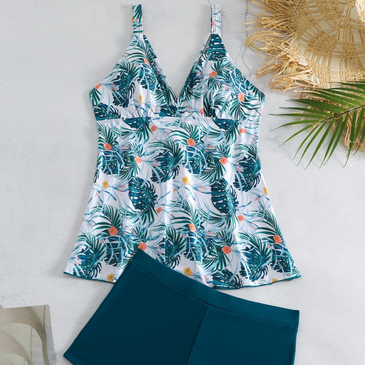 Aliexpress Split Boxer Swimsuit Women's Belly-Covering Printed Bikini Slimming Sexy Summer Beach Swimsuit