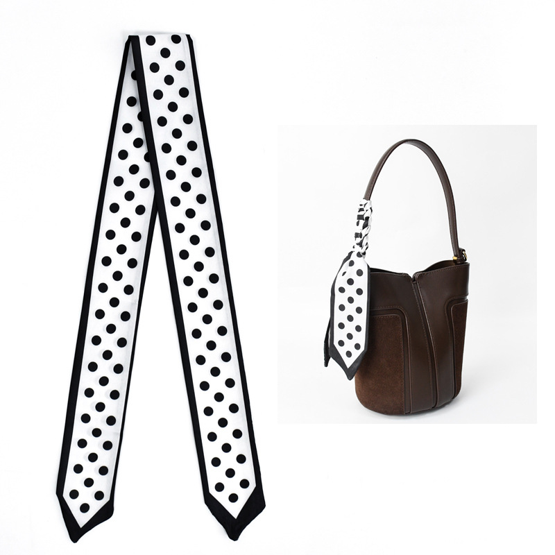 Primavera y otoño lindo y dulce bufanda de seda larga cinta para el cabello caja de regalo bolsa de amarre cinta multifunción fresca pequeña y versátil