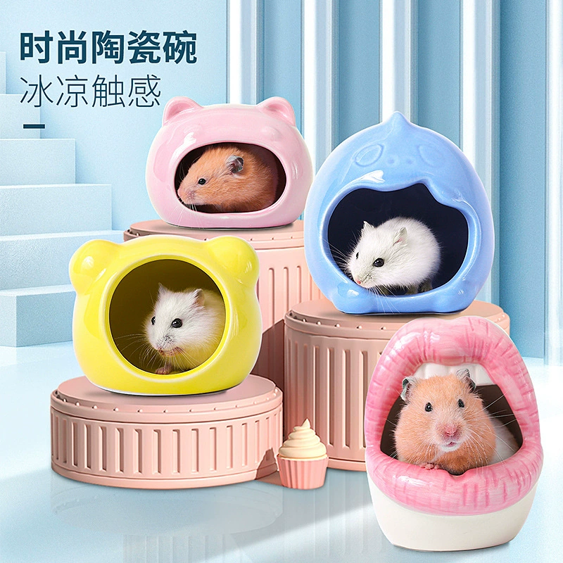 Укрытие для хомяка, керамическое гнездо, золотой медведь, летнее иглу, охлаждающее четырехсезонное универсальное спальное гнездо, небольшой дом, принадлежности