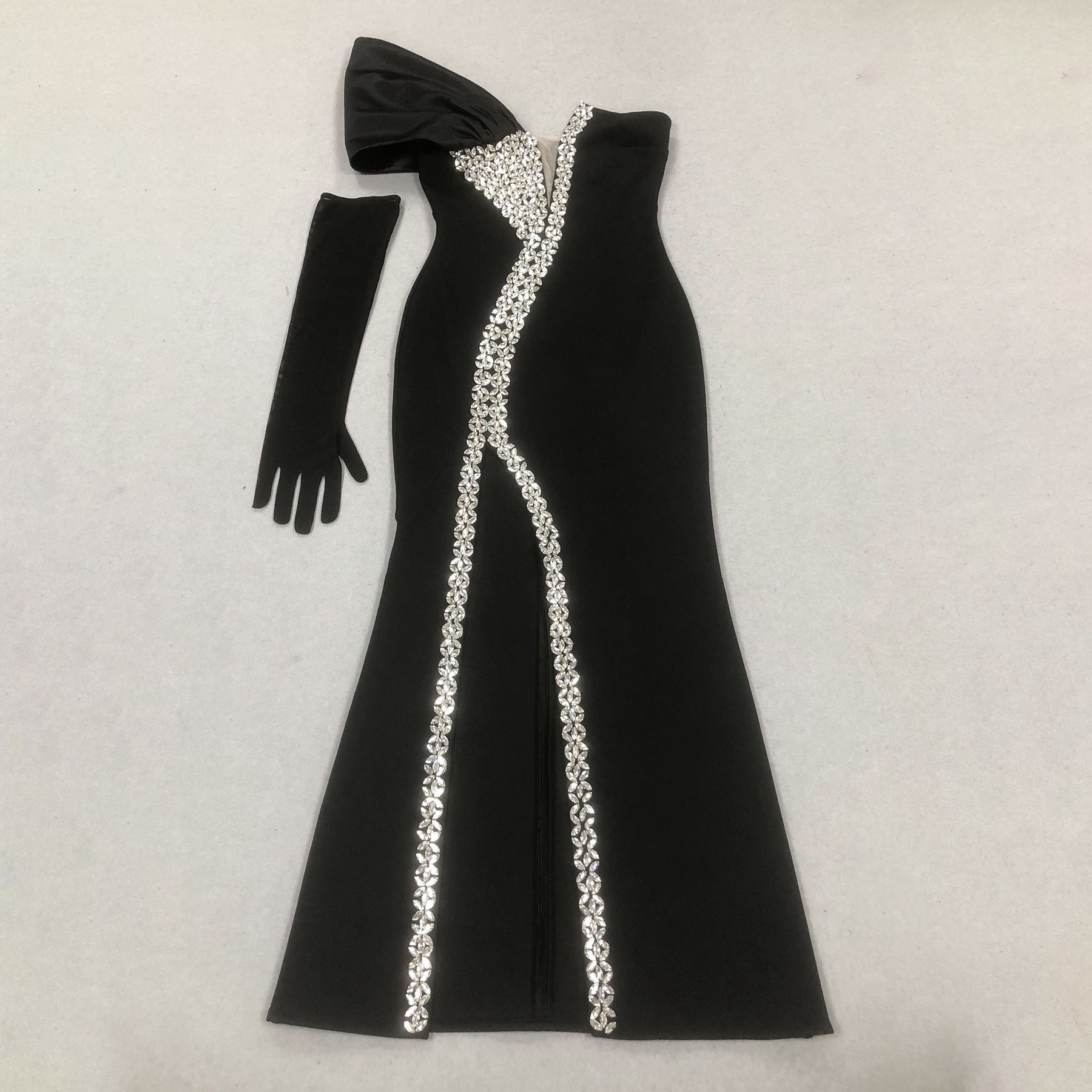 Vestido Sexy sin Tirantes con Pedrería, Estilo Europeo y Americano, Nuevo para 2025, Moda Transfronteriza de Amazon, Cintura Alta, Ajustado, Tipo Vendaje image 6