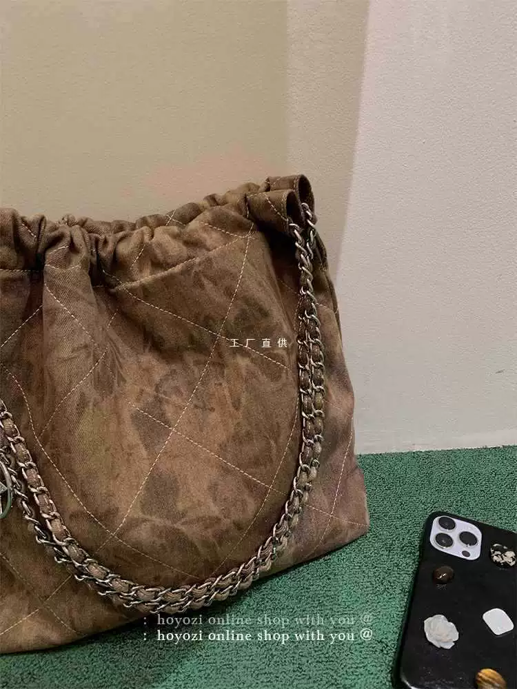 Джинсовый пакет-мусорник через плечо, сумка через плечо, сумка-цепь