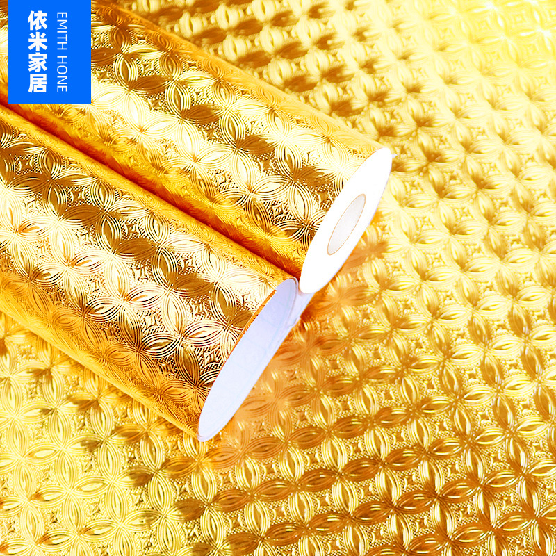 Self-adhesive wallpapers, waterproof copper sticker on wall
