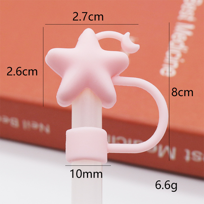 Nueva tapa de pajita de silicona 8-10mm linda muñeca de flores tapa a prueba de polvo se puede reciclar cubierta de pajita transfronteriza