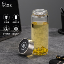 希诺6015单层玻璃杯加厚大容量家用透明便携玻璃杯