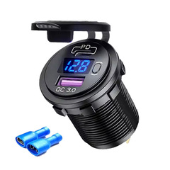 クロスボーダー熱供給自動車オートバイ改造車載充電器新型PD QC3.0車充電携帯電話充電器
