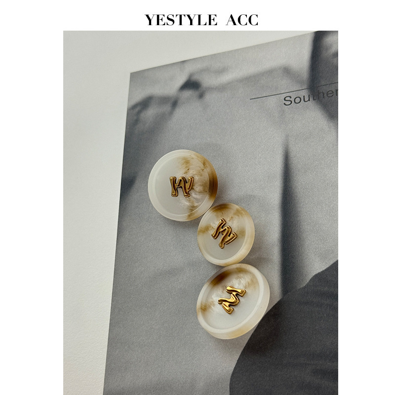 YES Yisen Alloy Resin Double Button Letter M Sweater Coat Button Small Fragrant Women's Double-Sided Buckle YES Yisen Alloy Resin Double Button Letter M Sweater Coat Button Small Fragrant Women's Double-Sided Buckle