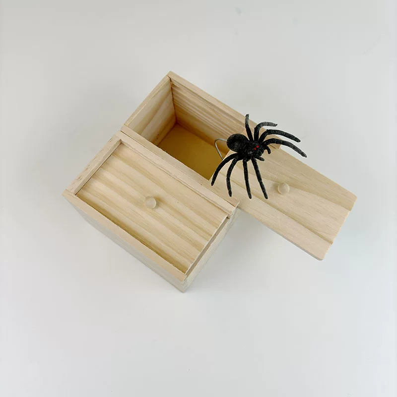 Деревянная коробка, упаковка, игрушка, паук, хэллоуин, оптом