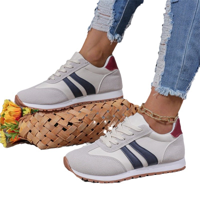 Store størrelser stoffmatch farge pustende casual sko kvinner mote reise løpe lette sportssko_voghion.com