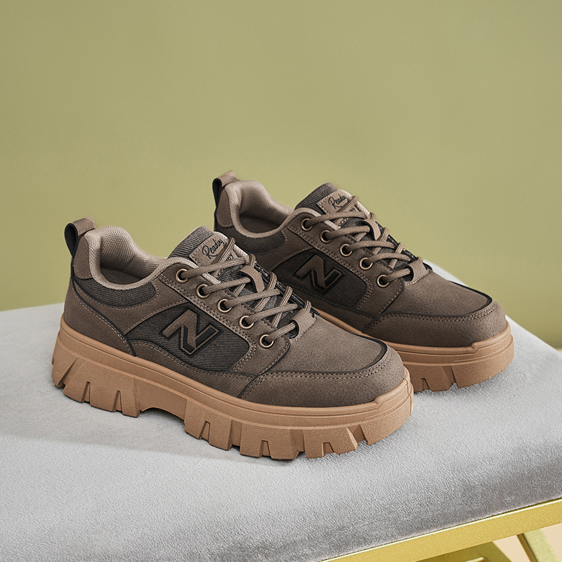 Plus New Balance Men's New Low-Top Casual Sneakers, British Style Youth Leather Shoes, Fashionable Workwear Martin Boots