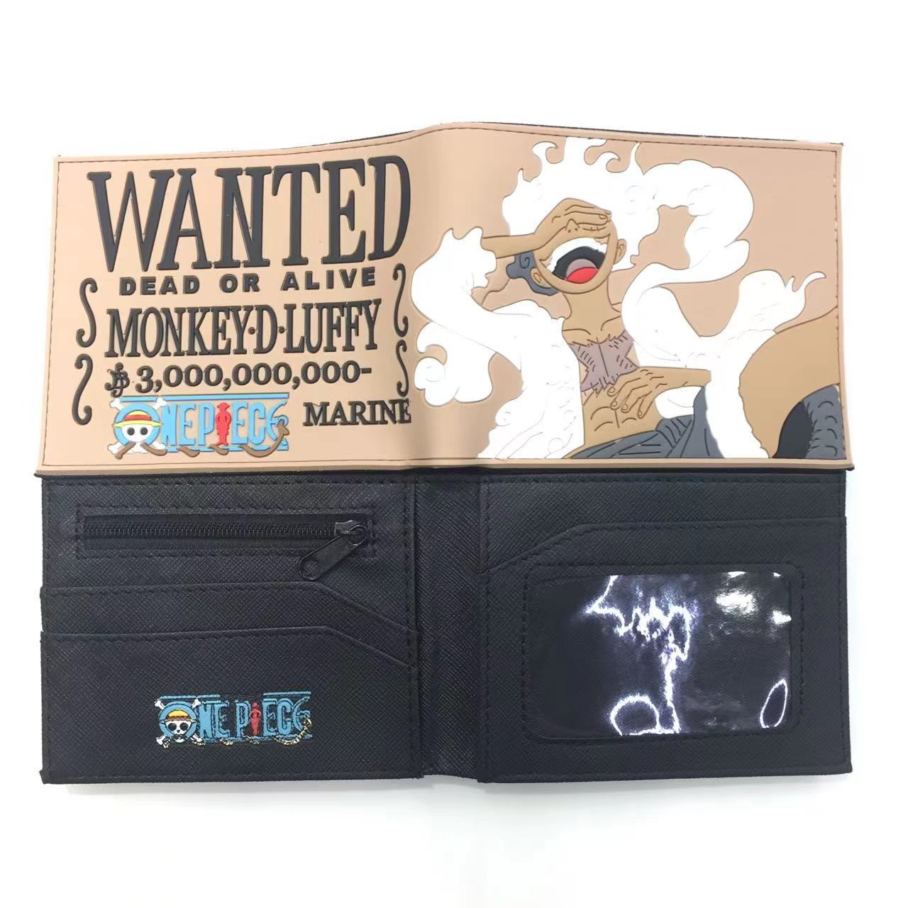 Una pieza de metal cartera anime japonés periférico luffy Sauron Qiao Ba estudiante hombres y mujeres corto PVC