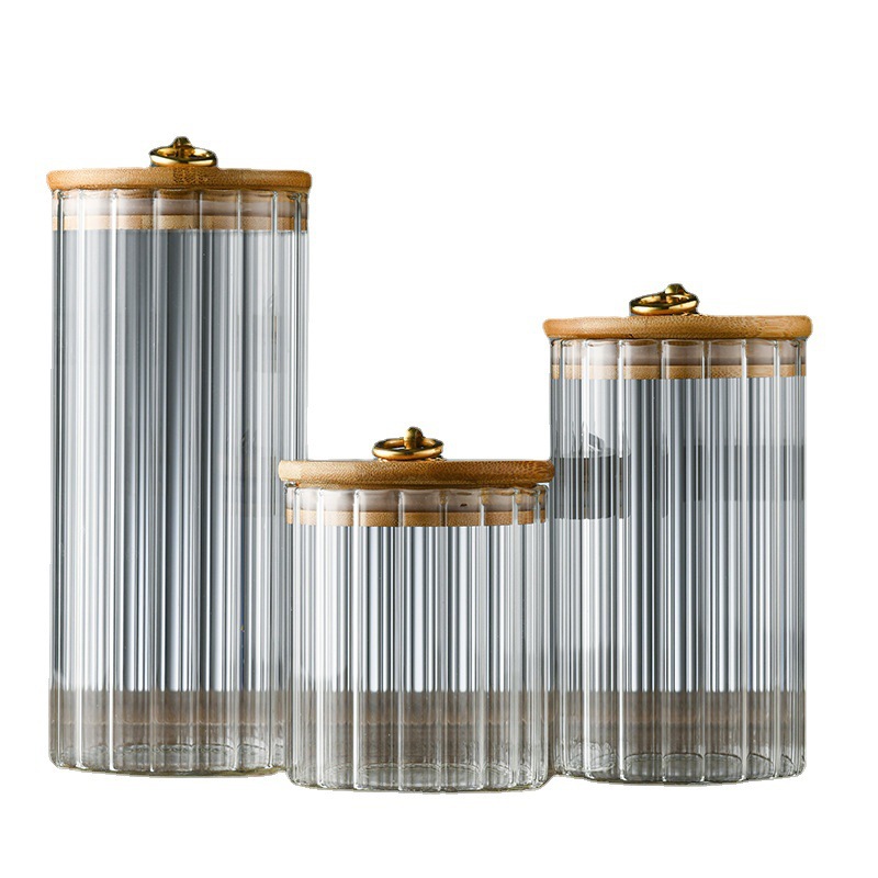 latas de vidrio con anillo para almacenar latas de té vertical portátiles, flores de té, frutas secas caseras, cereales, almacenamiento de sellado portátil, cilindro recto